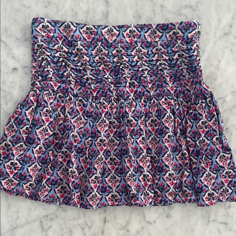 Zara Kids Blue and Pink Patterned Floral Skirt